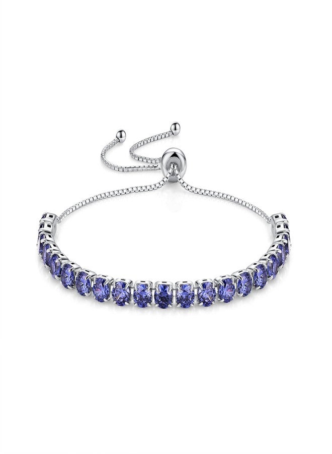 SUNFEEL Birthstone Bracelet Jewelry for Women Sterling Silver Tennis Bracelet Classic Bolo Adjustable Chain Anniversary Birthday Gifts for Women Mom Wife Her - Image 1
